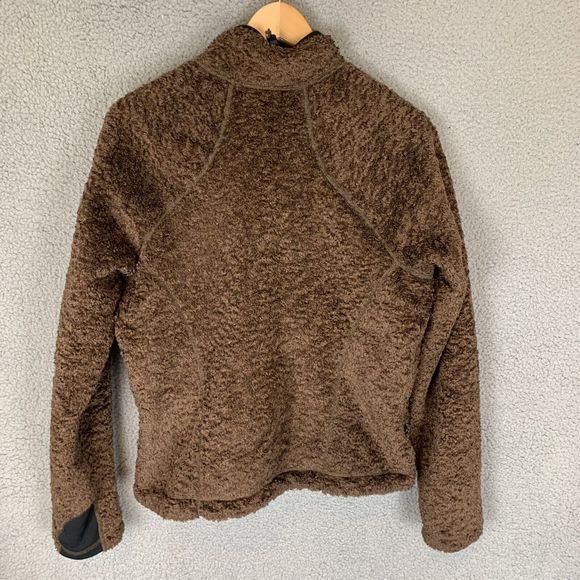 Mountain Hardwear Jacket Womens M Brown Full Zip Fuzzy Monkey Fleece - Picture 3 of 7